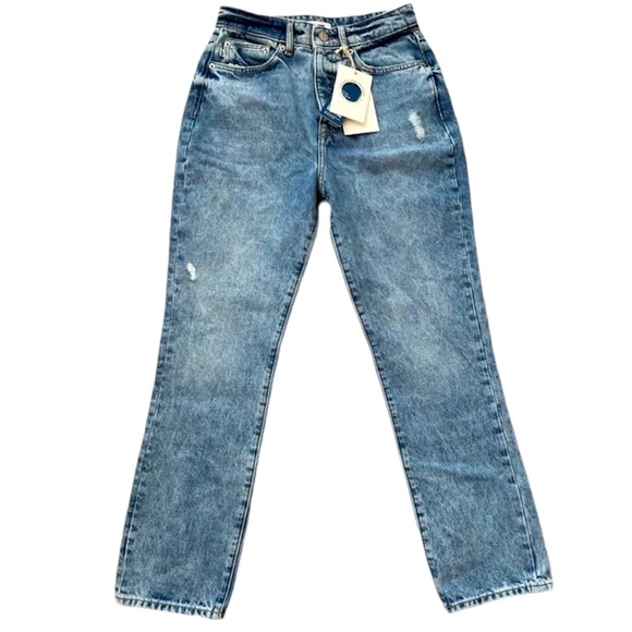 NWT Lovers + Friends Revolve Reece High Rise Slim Straight Jeans Blue Harland 27 - Picture 8 of 11